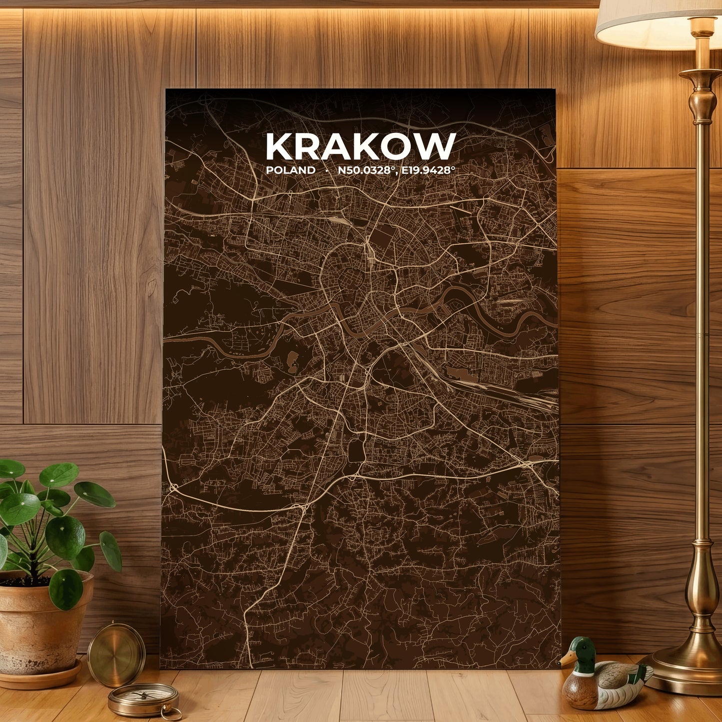 Krakow Plum Map Poster