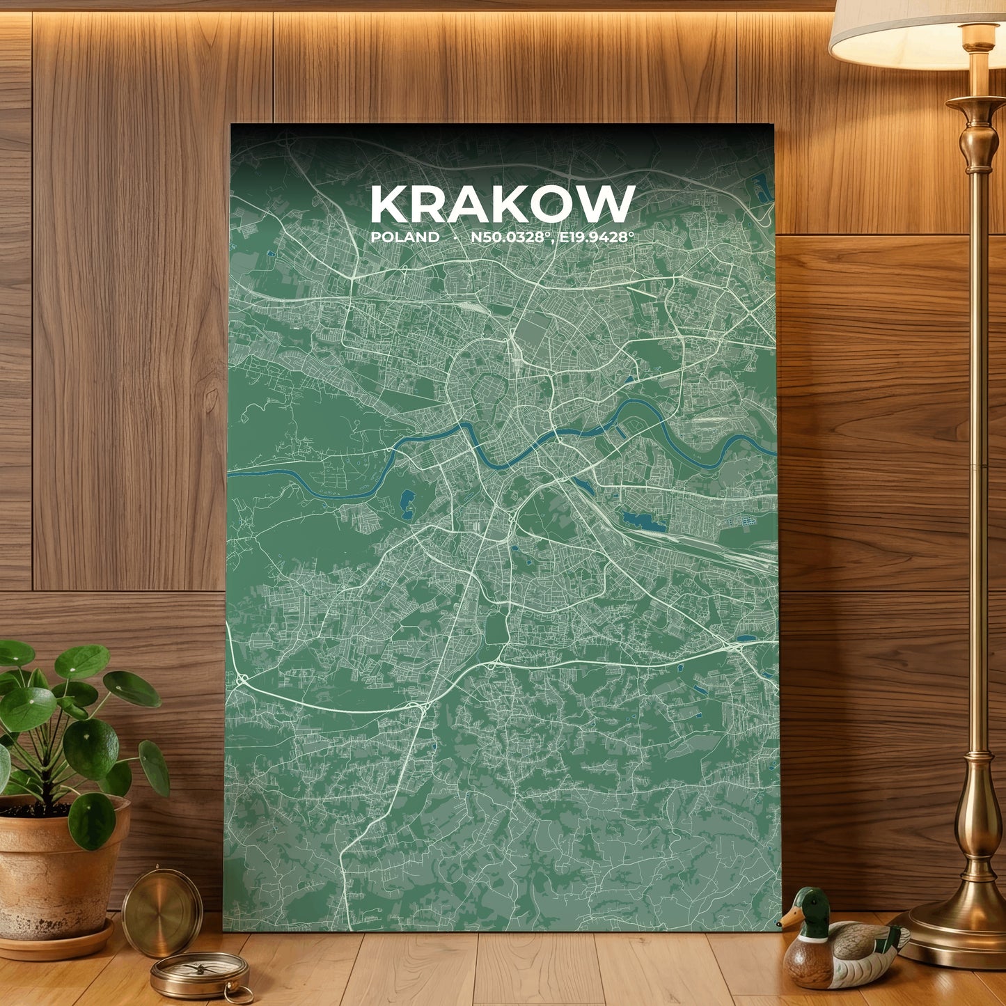 Krakow Mist Map Poster