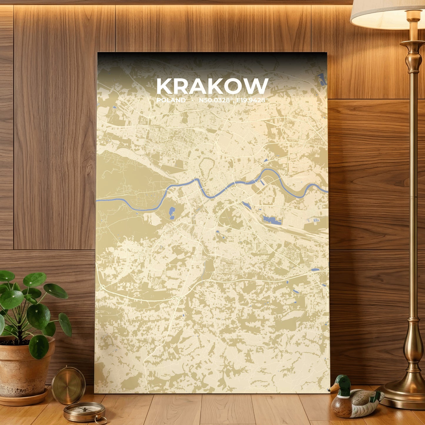 Krakow Barn Map Poster
