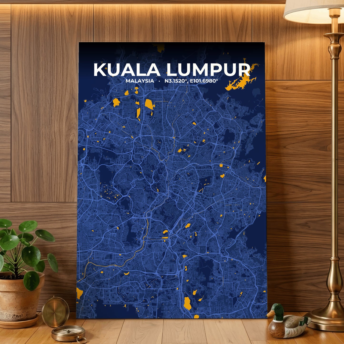 Kuala Lumpur Ink Map Poster