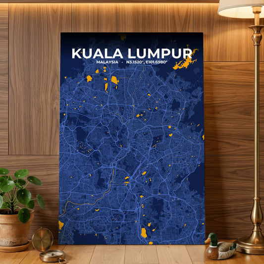 Kuala Lumpur Ink Map Poster