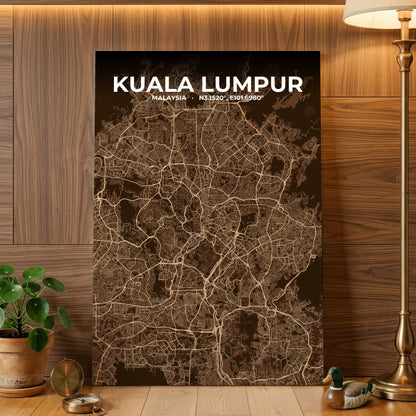 Kuala Lumpur Plum Map Poster
