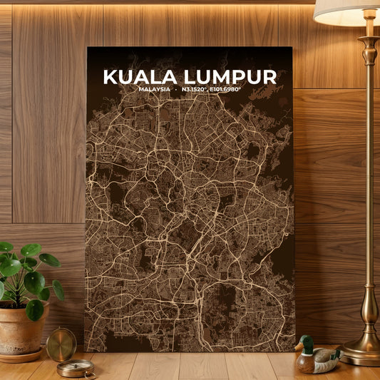 Kuala Lumpur Plum Map Poster