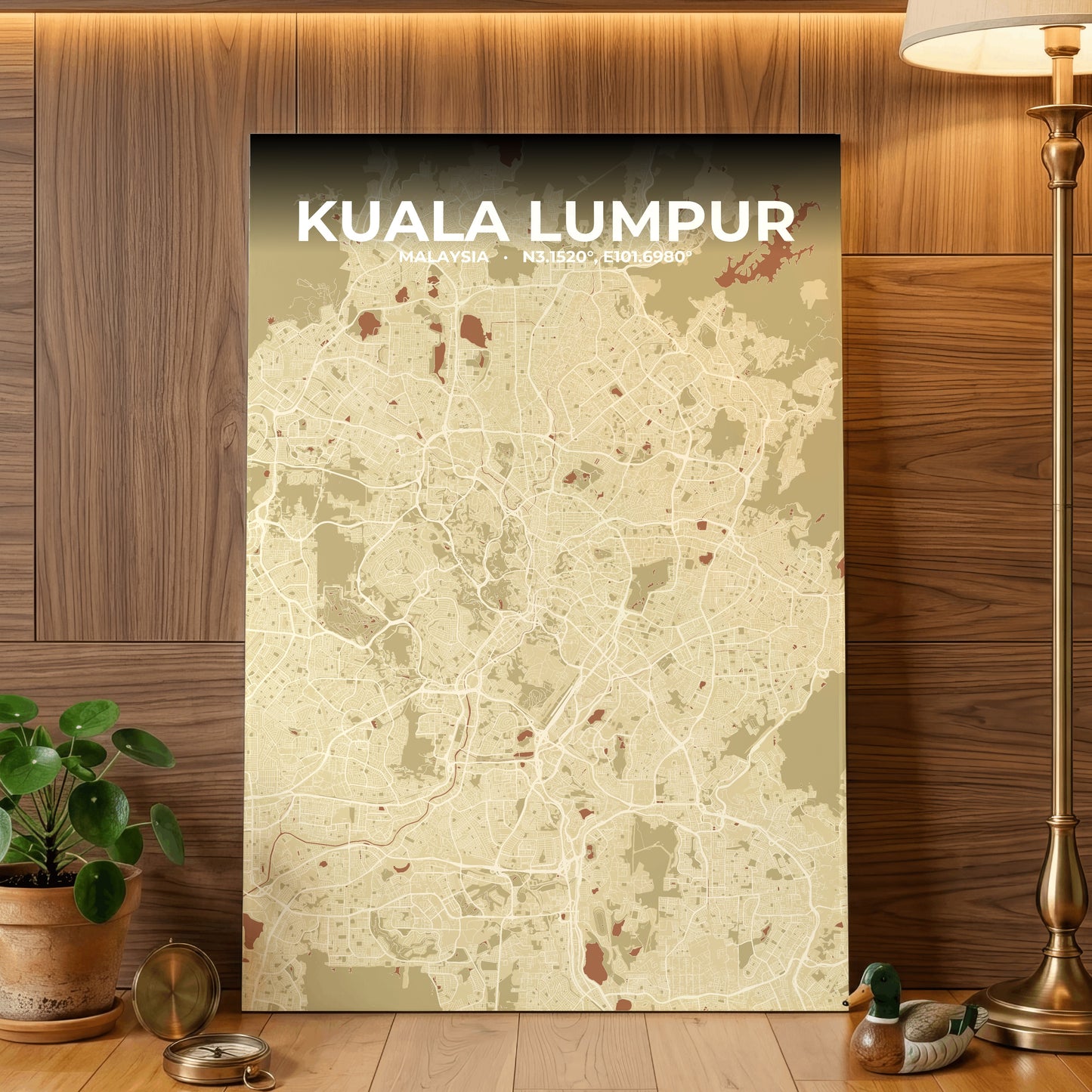 Kuala Lumpur Ember Map Poster