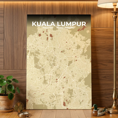 Kuala Lumpur Ember Map Poster