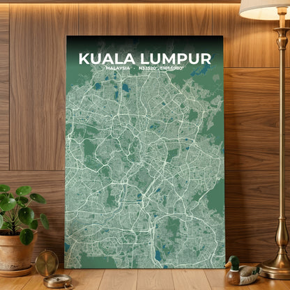 Kuala Lumpur Mist Map Poster