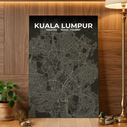 Kuala Lumpur Sable Map Poster