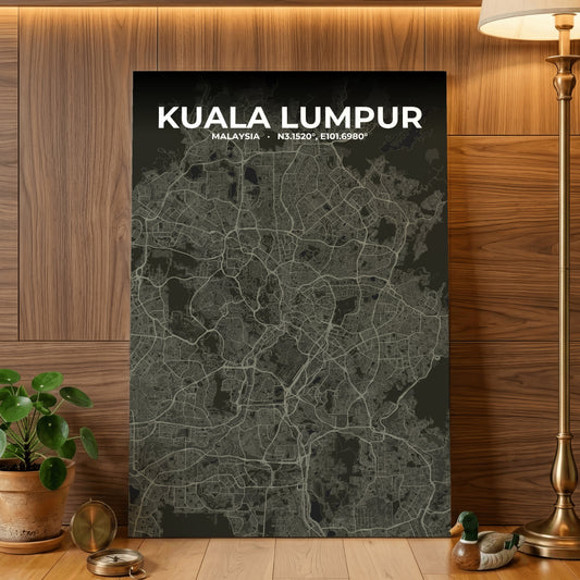 Kuala Lumpur Sable Map Poster