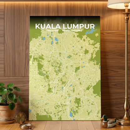 Kuala Lumpur Fern Map Poster