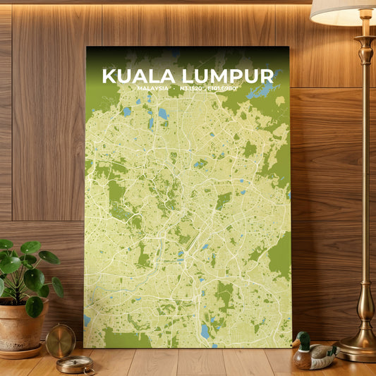 Kuala Lumpur Fern Map Poster
