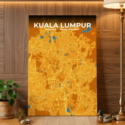 Kuala Lumpur Scorch Map Poster