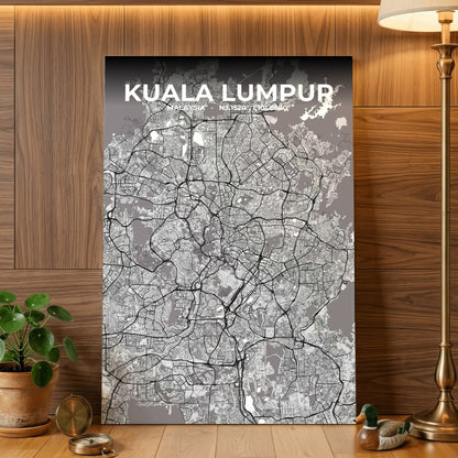 Kuala Lumpur Ash Map Poster