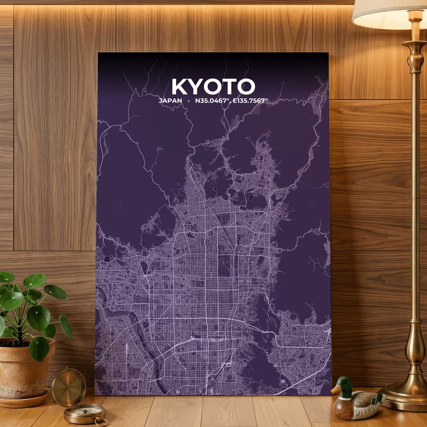 Kyoto Dusk Map Poster