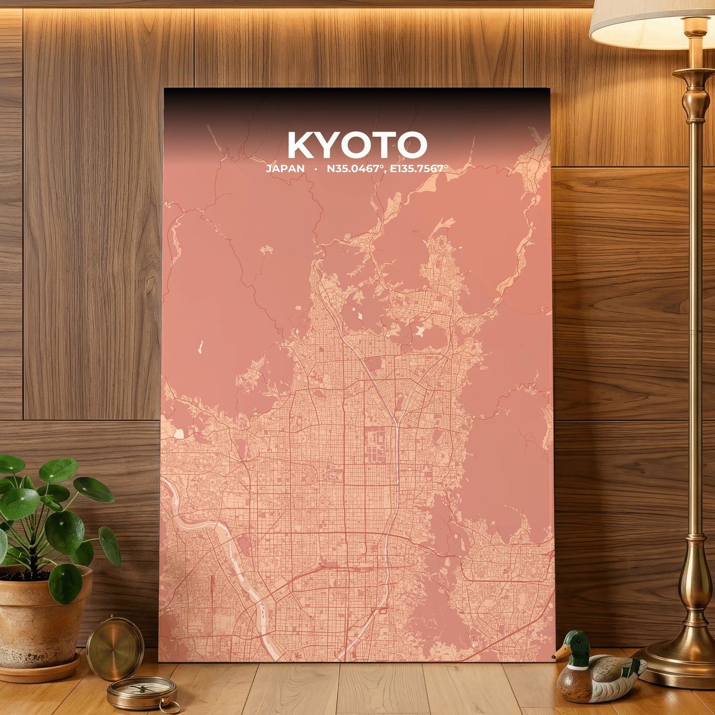 Kyoto Blush Map Poster
