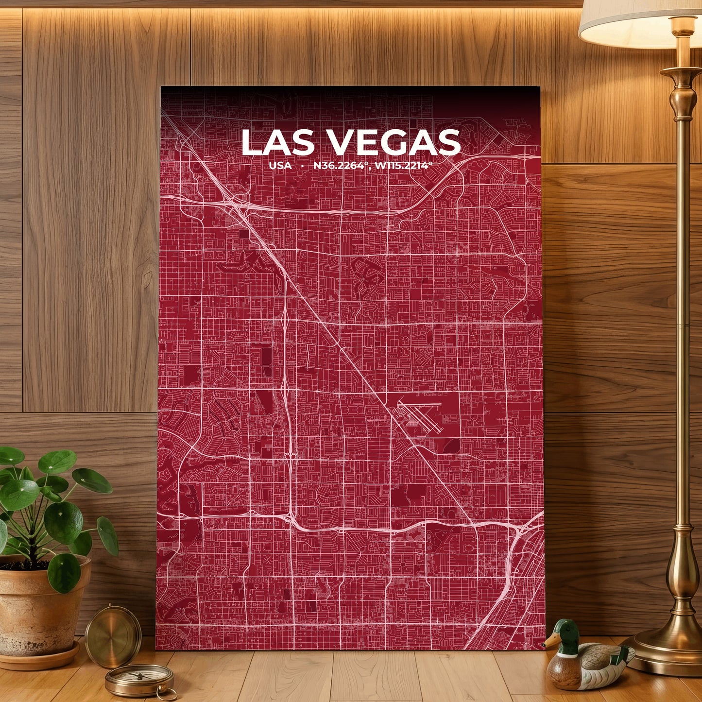 Las Vegas Garnet Map Poster
