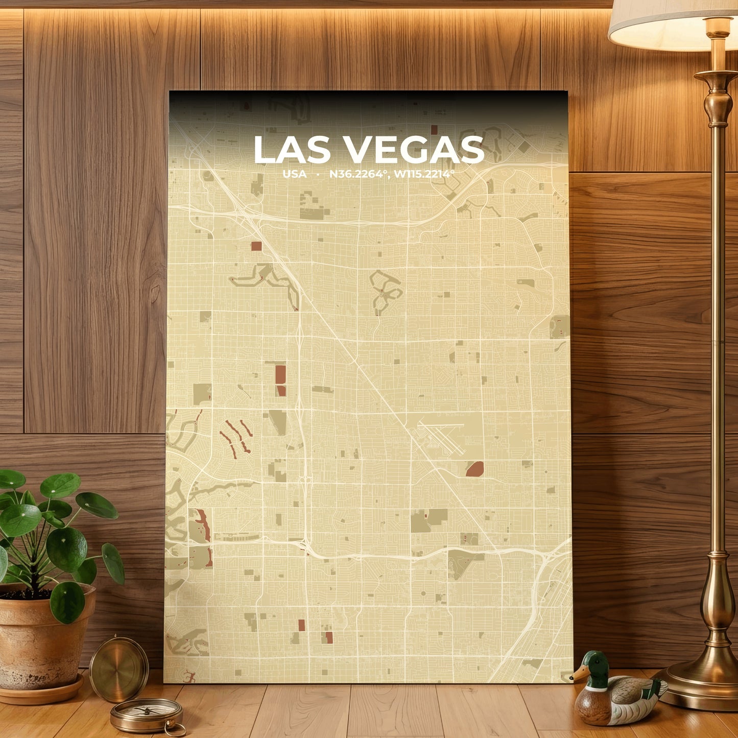 Las Vegas Ember Map Poster