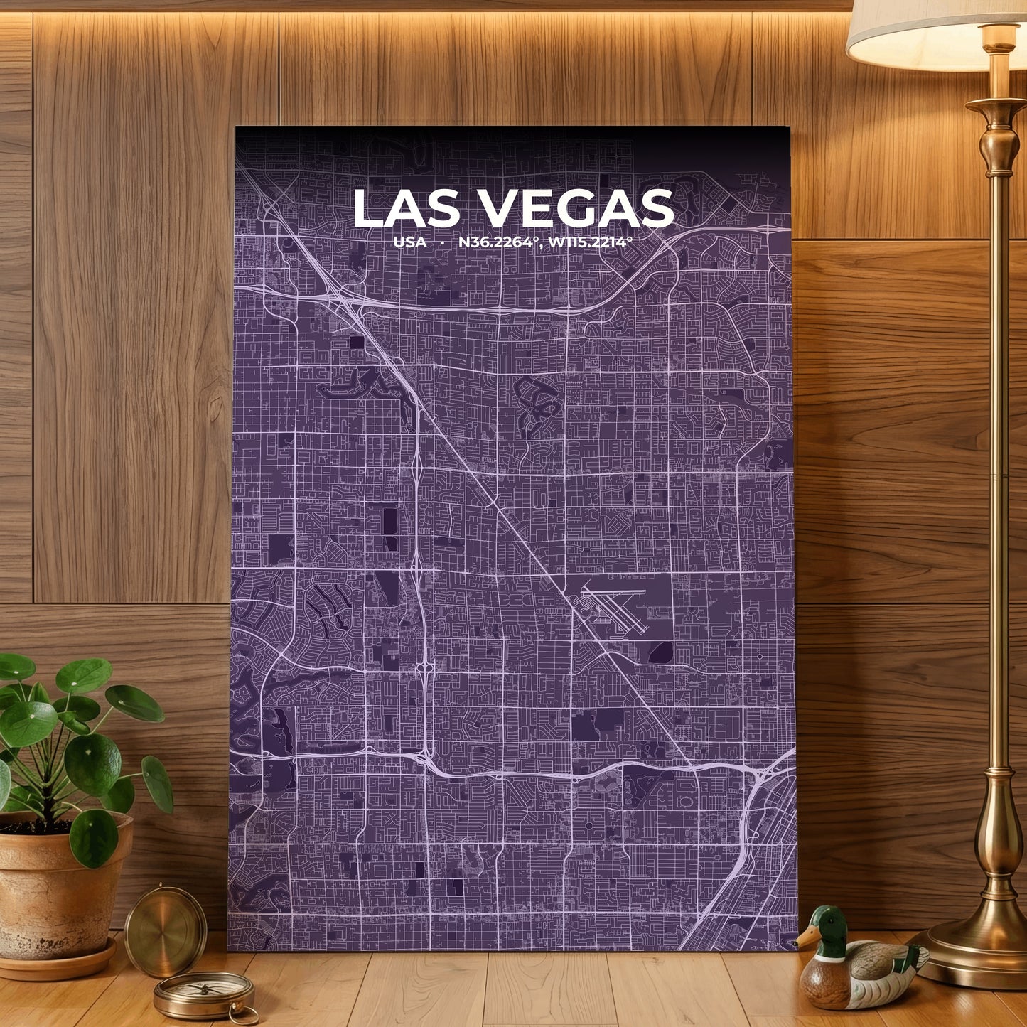 Las Vegas Dusk Map Poster