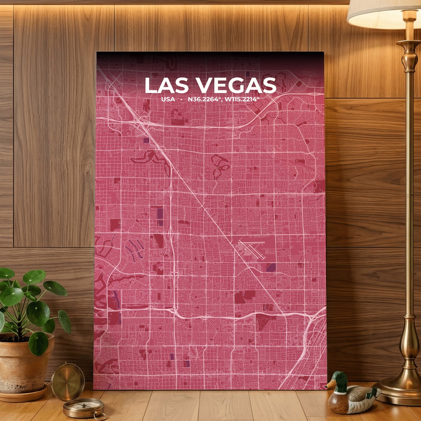 Las Vegas Scarlet Map Poster