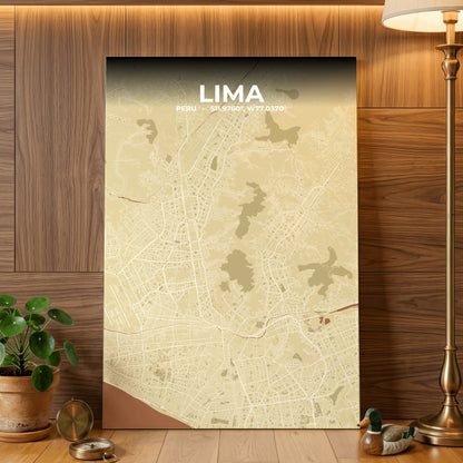 Lima Ember Map Poster