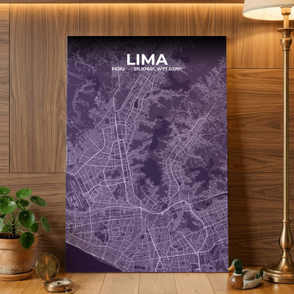 Lima Dusk Map Poster