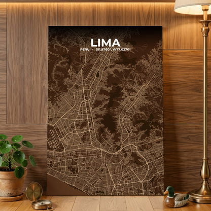 Lima Plum Map Poster