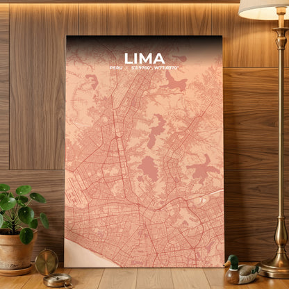 Lima Blush Map Poster