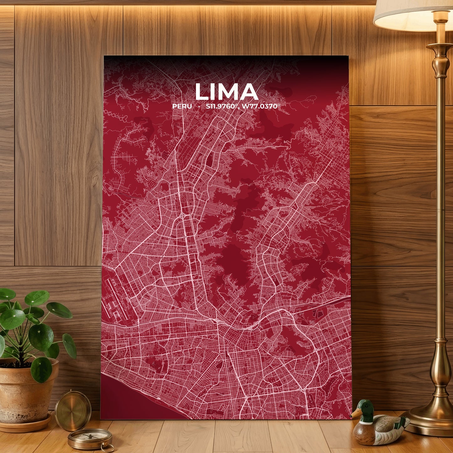 Lima Garnet Map Poster