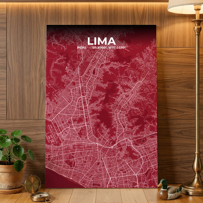 Lima Garnet Map Poster