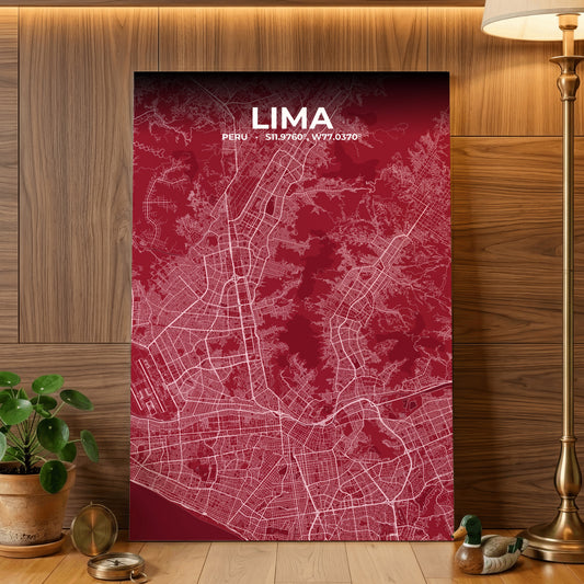 Lima Garnet Map Poster