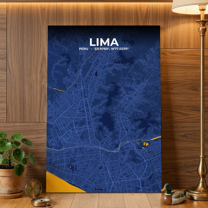 Lima Ink Map Poster