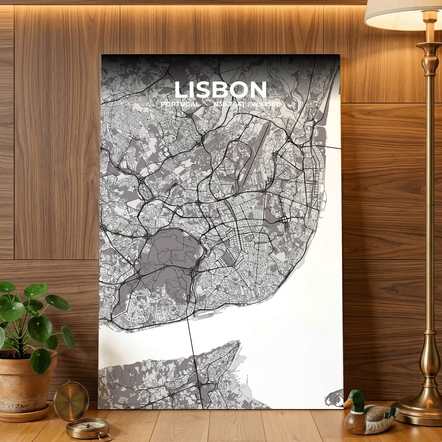 Lisbon Ash Map Poster