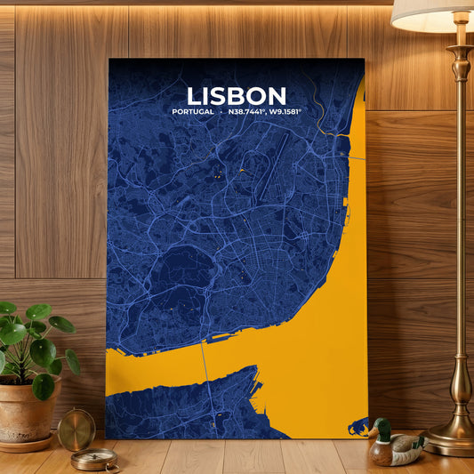Lisbon Ink Map Poster