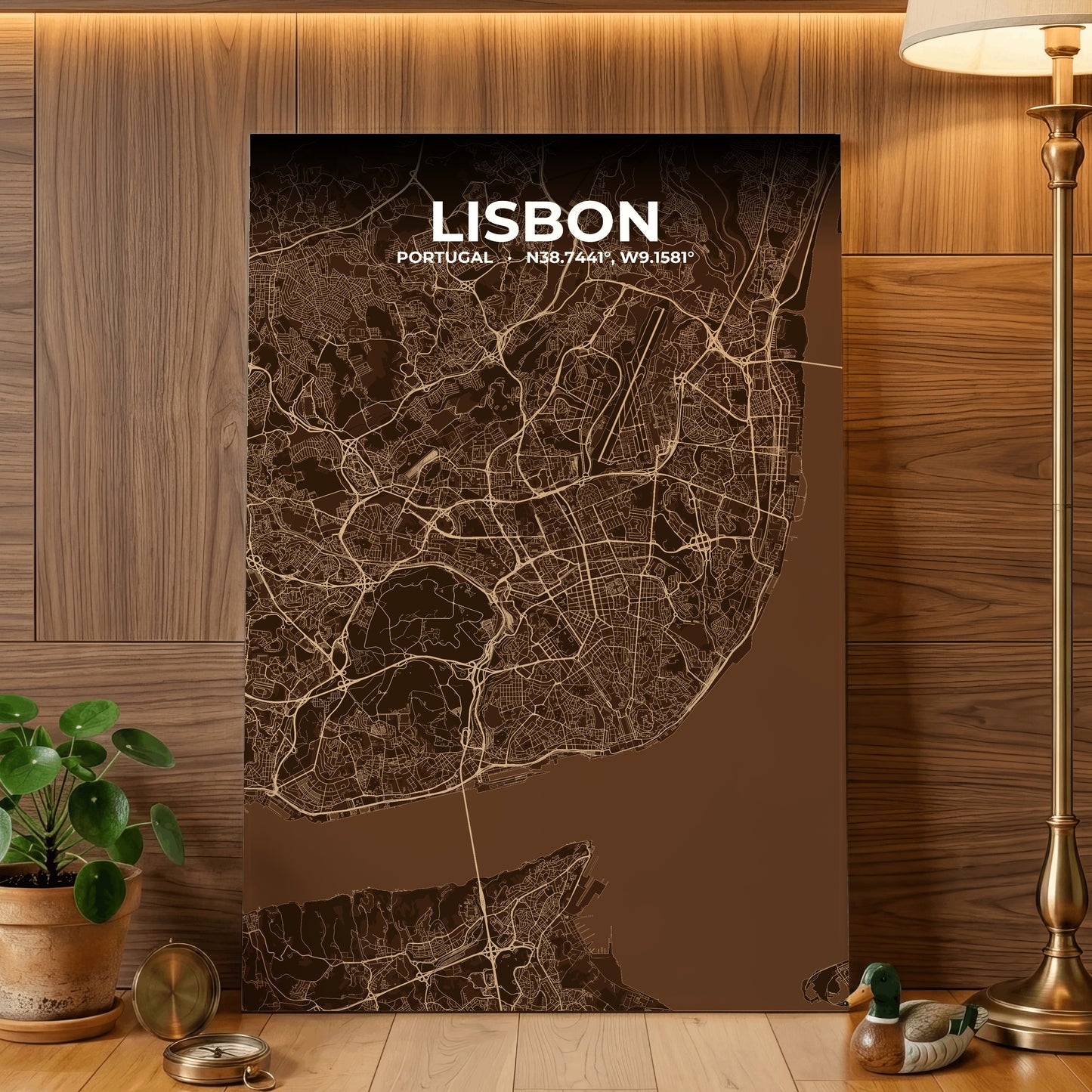 Lisbon Plum Map Poster
