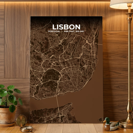 Lisbon Plum Map Poster