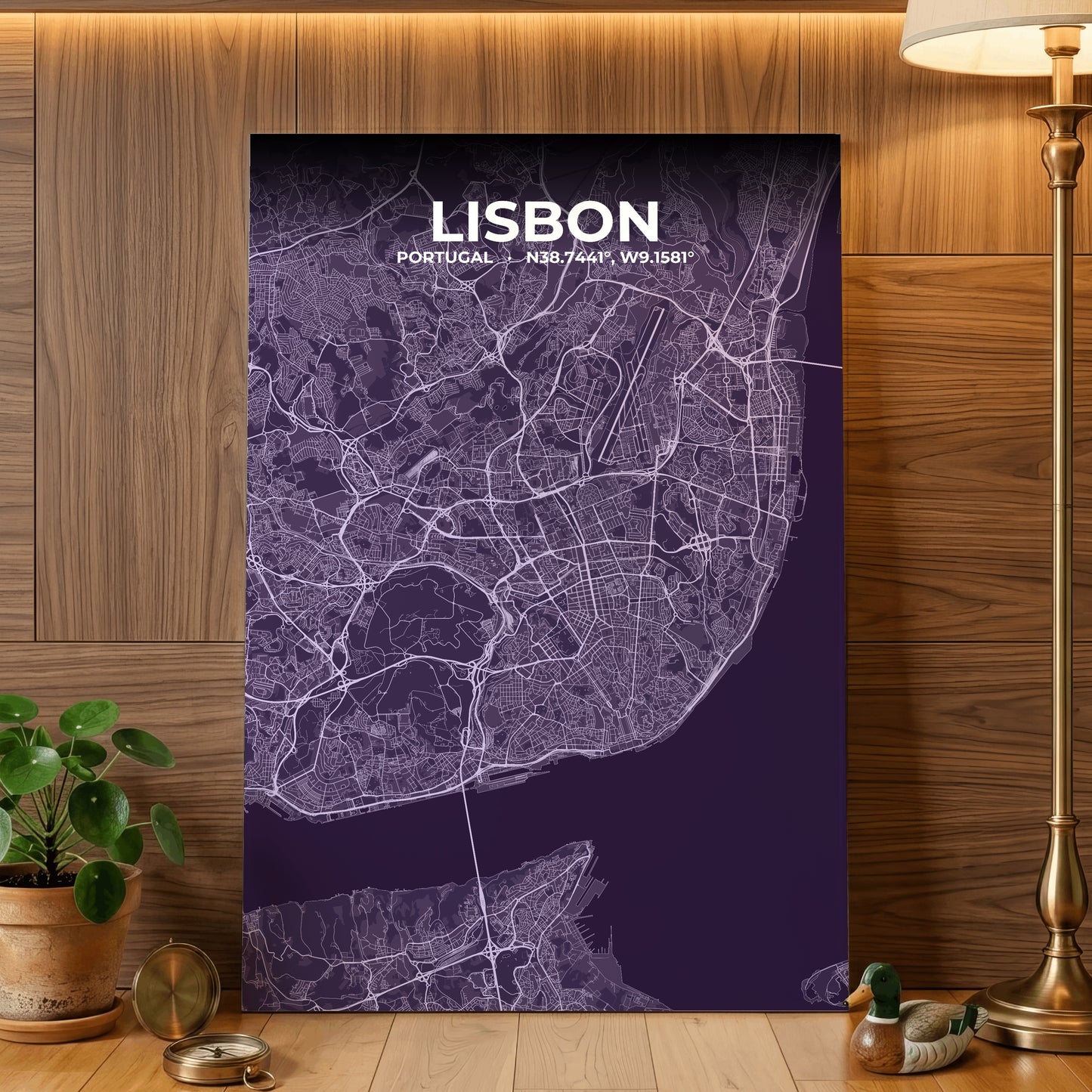 Lisbon Dusk Map Poster