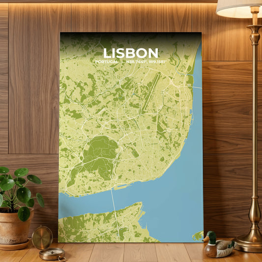 Lisbon Fern Map Poster