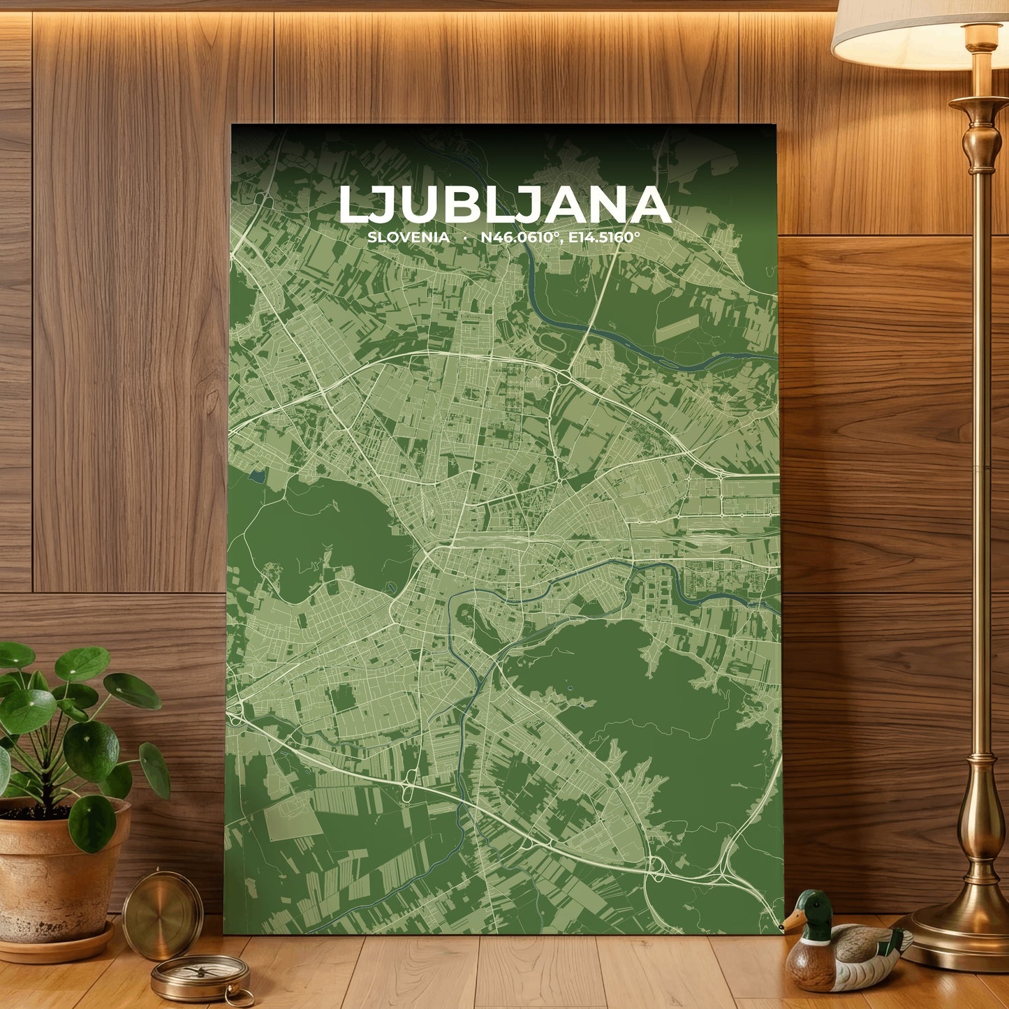 Ljubljana Clay Map Poster
