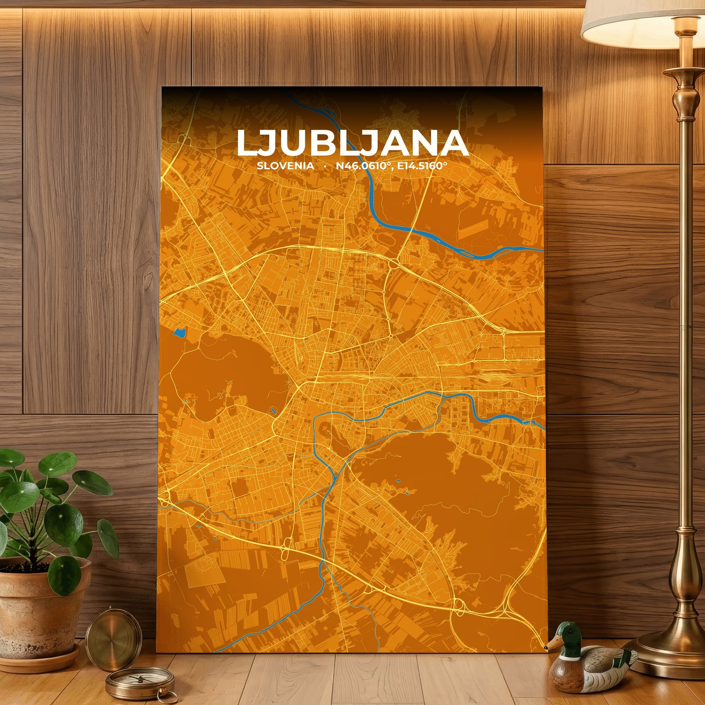 Ljubljana Scorch Map Poster