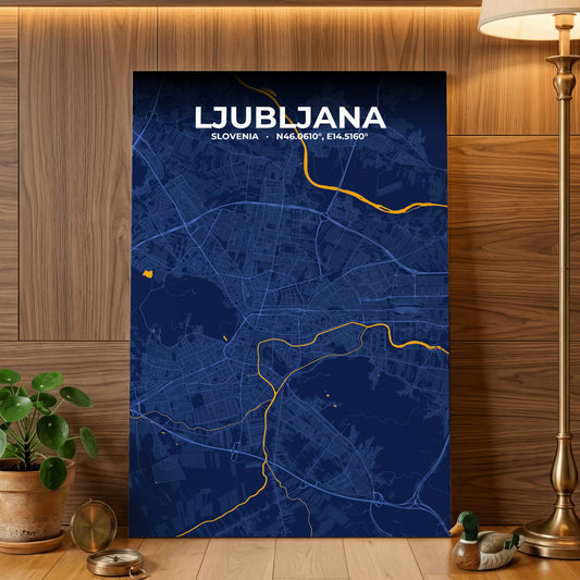 Ljubljana Ink Map Poster