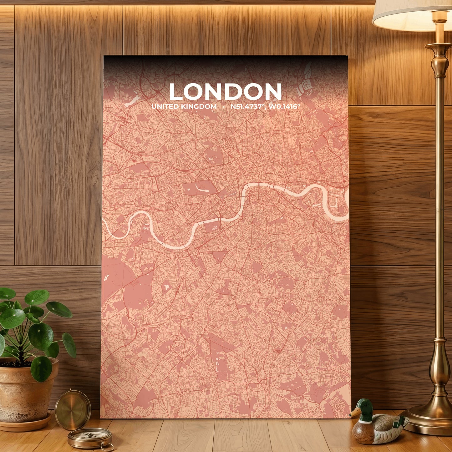 London Blush Map Poster