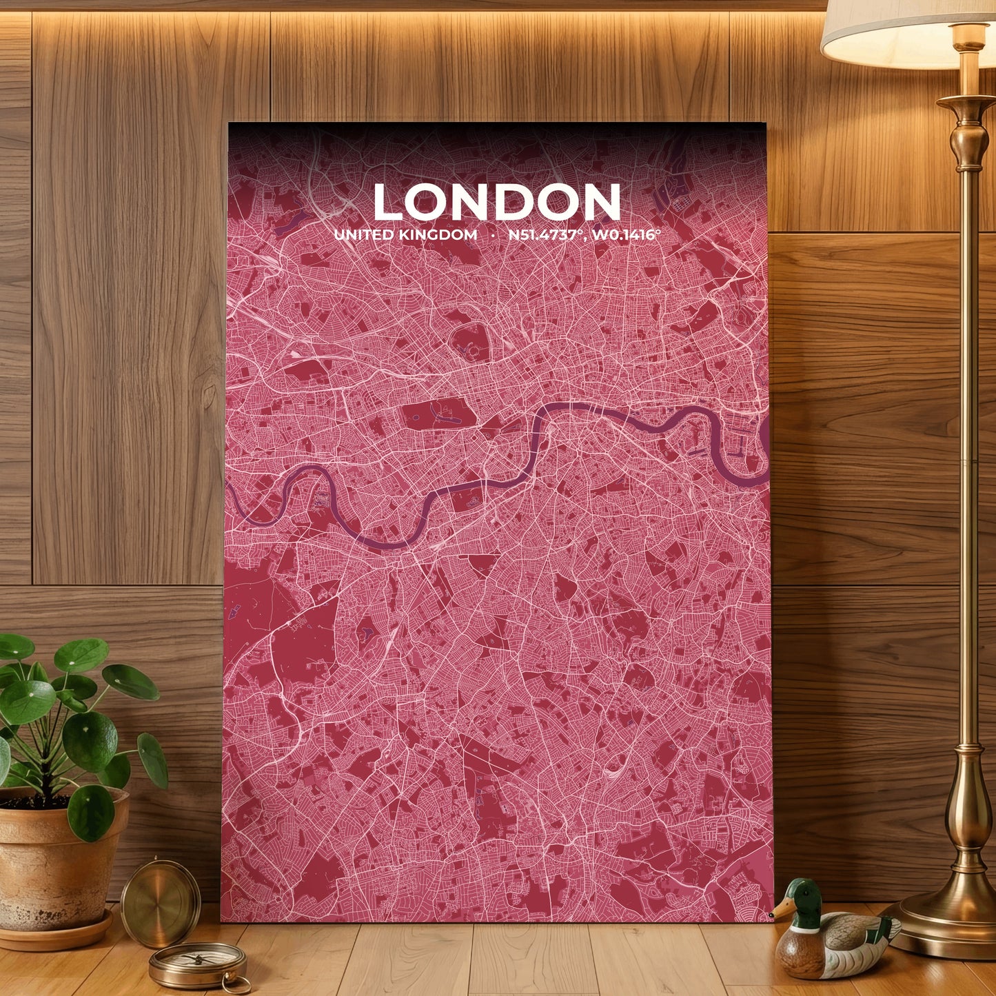 London Scarlet Map Poster