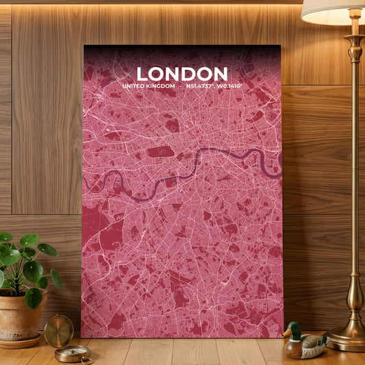 London Scarlet Map Poster