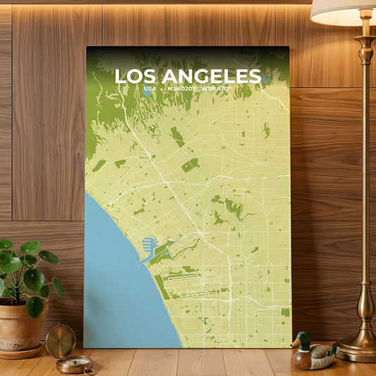 Los Angeles Fern Map Poster
