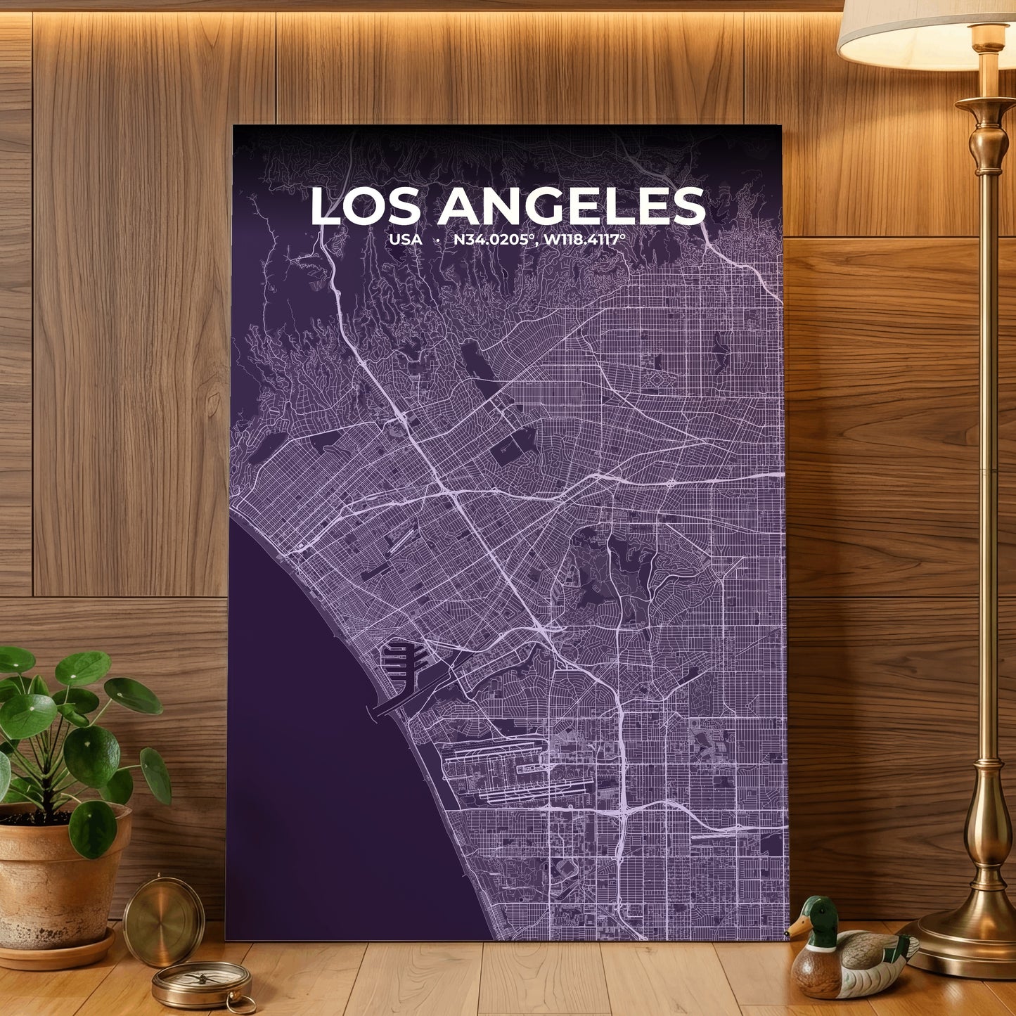 Los Angeles Dusk Map Poster