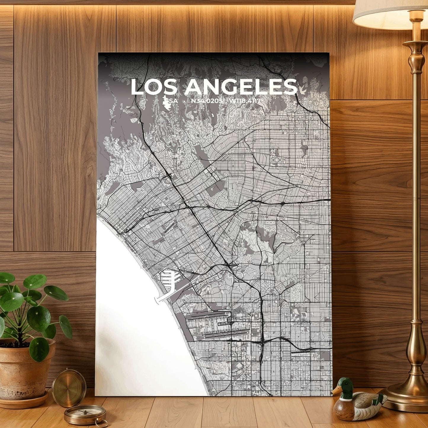 Los Angeles Ash Map Poster