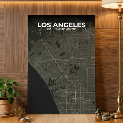 Los Angeles Sable Map Poster