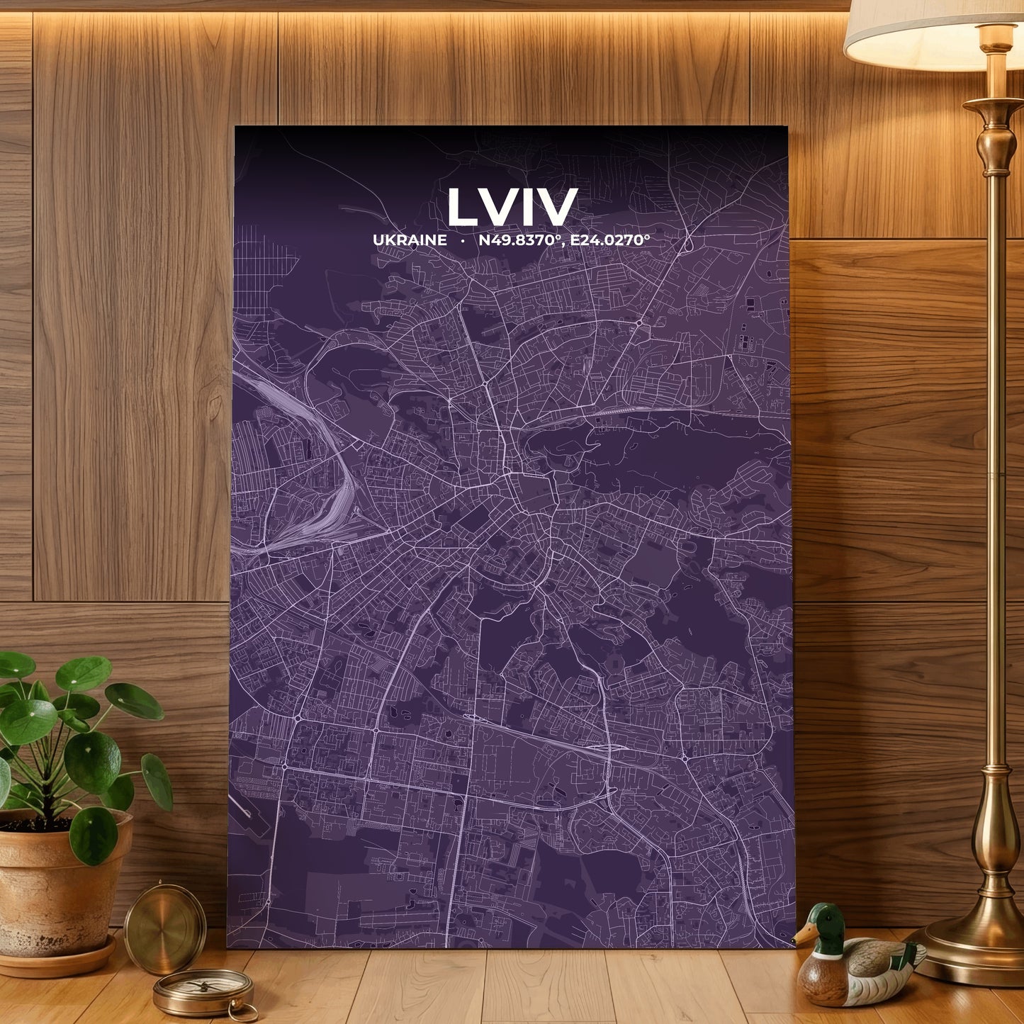Lviv Dusk Map Poster