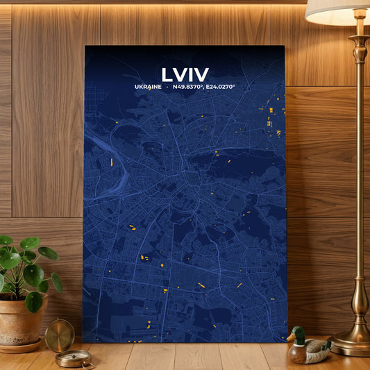 Lviv Ink Map Poster