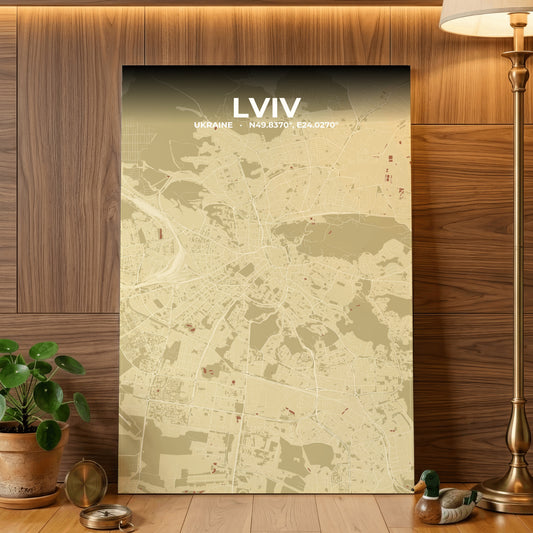 Lviv Ember Map Poster