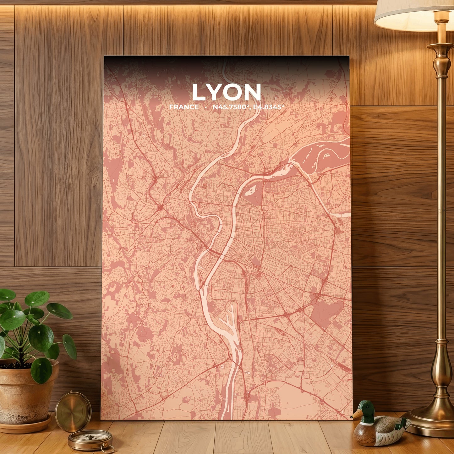 Lyon Blush Map Poster